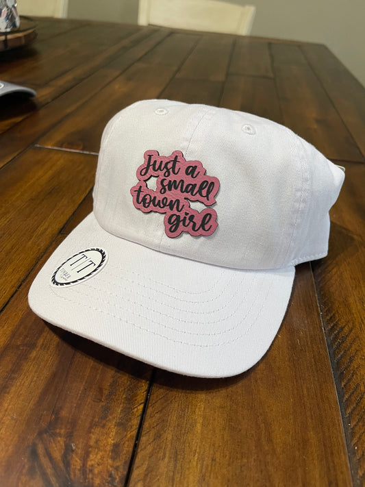 Children's "Just a Small Town Girl" Leather Patch Baseball Cap by Timber & Twine