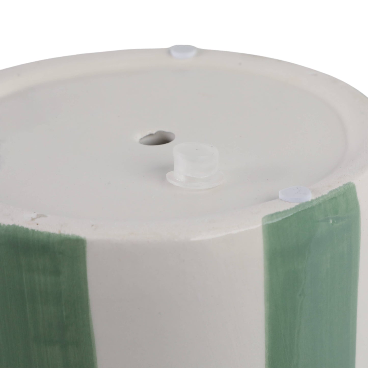 Green/White Ceramic Striped