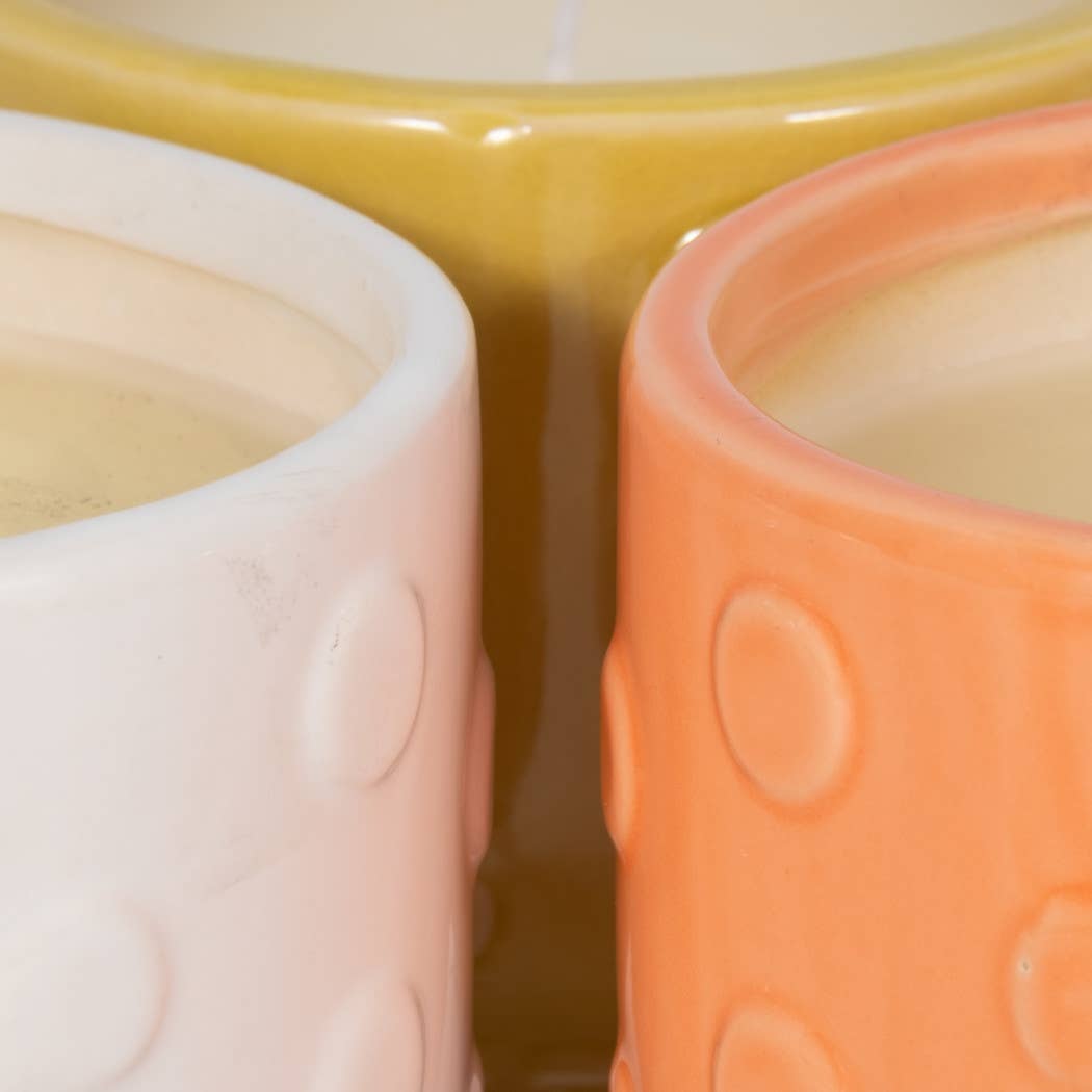 Patio Candles Multi Ceramic Big Dot Footed Planter, 16 Oz