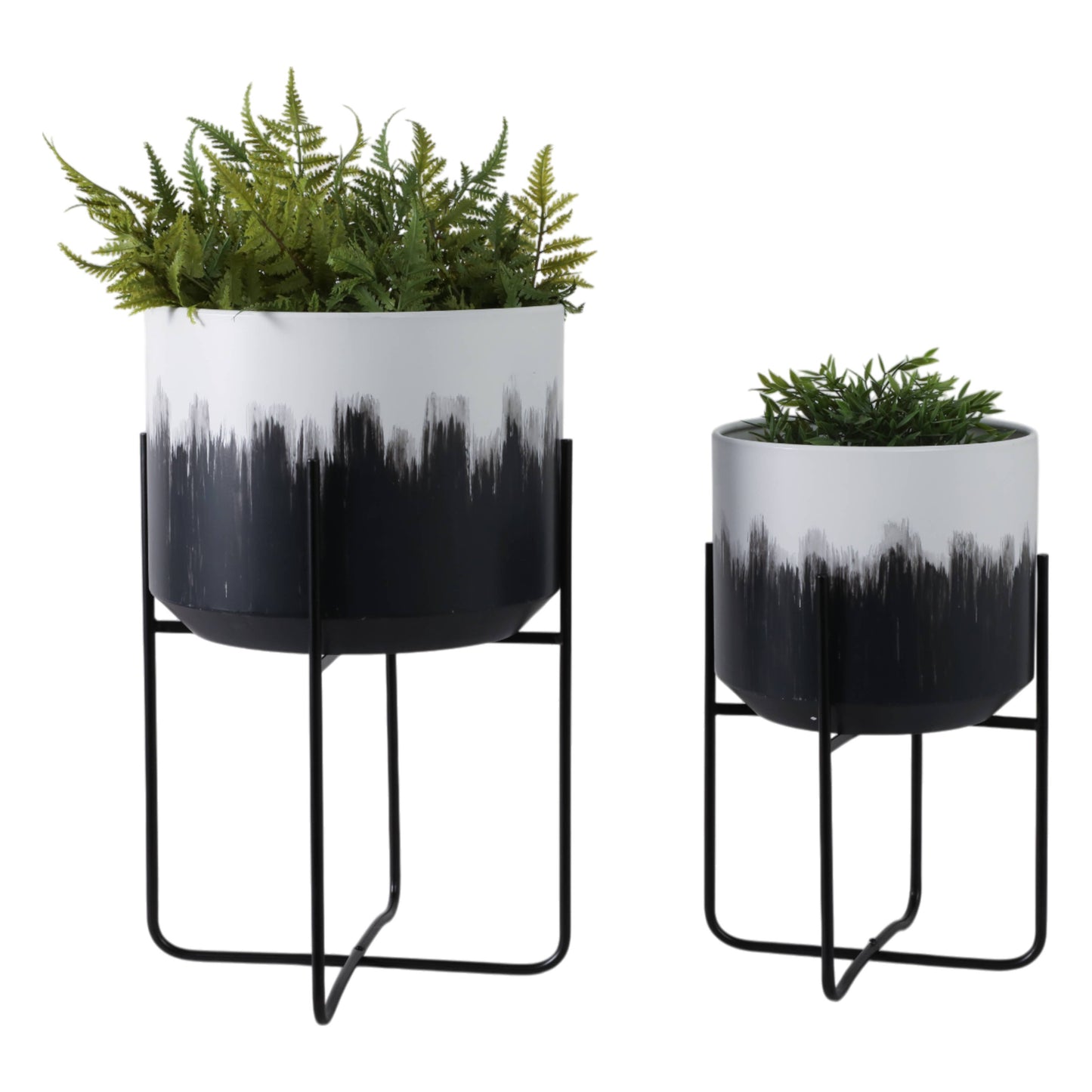 Metal Brush Stroke Stand Planters