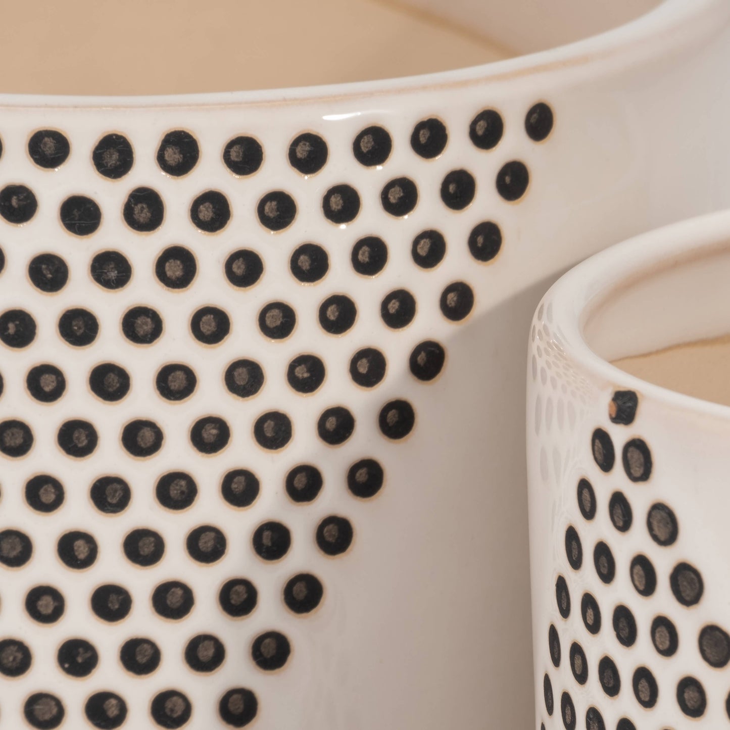 White Ceramic Triangle Dot Planter, 6/8 in.