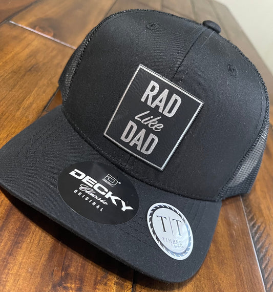 Children's "Rad Like Dad" Leather Patch Baseball Cap by Timber & Twine