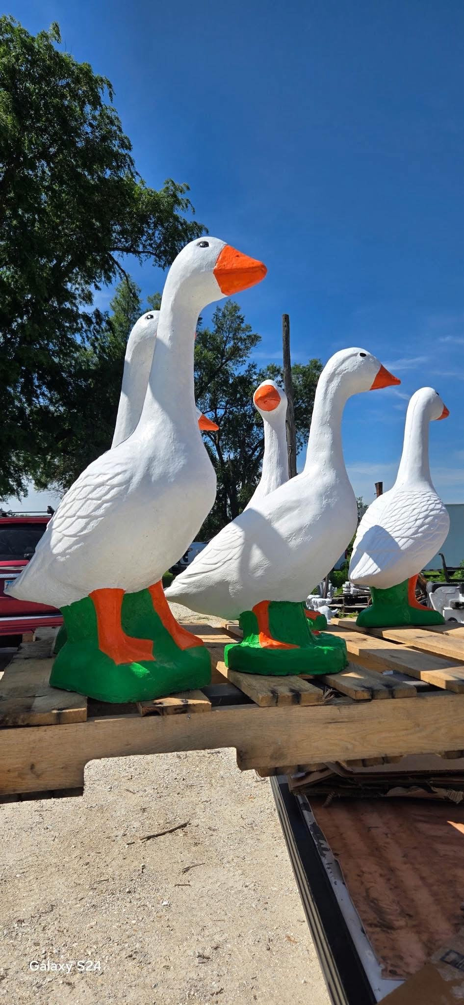 Concrete Painted Goose 29"
