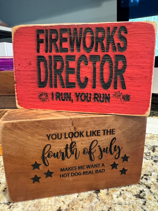 4th of July Wood Sign by Rustic Gold