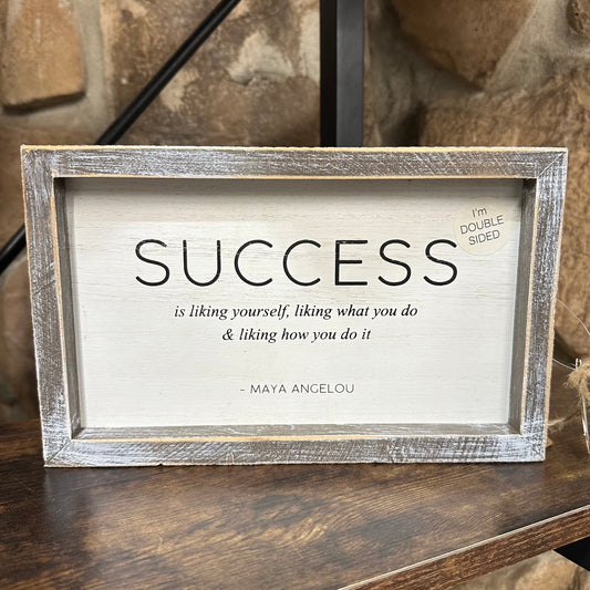 Success Wood Framed Sign