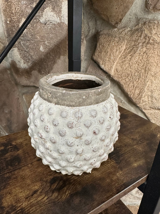 White Speckled Raised Dot Planter