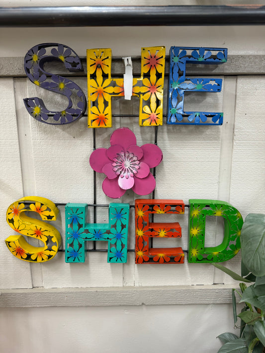 She Shed Floral Sign