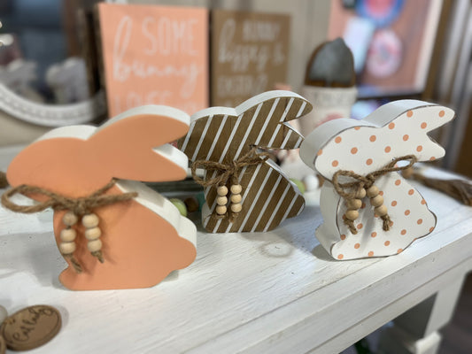 Wooden Bunny Shaped Decor