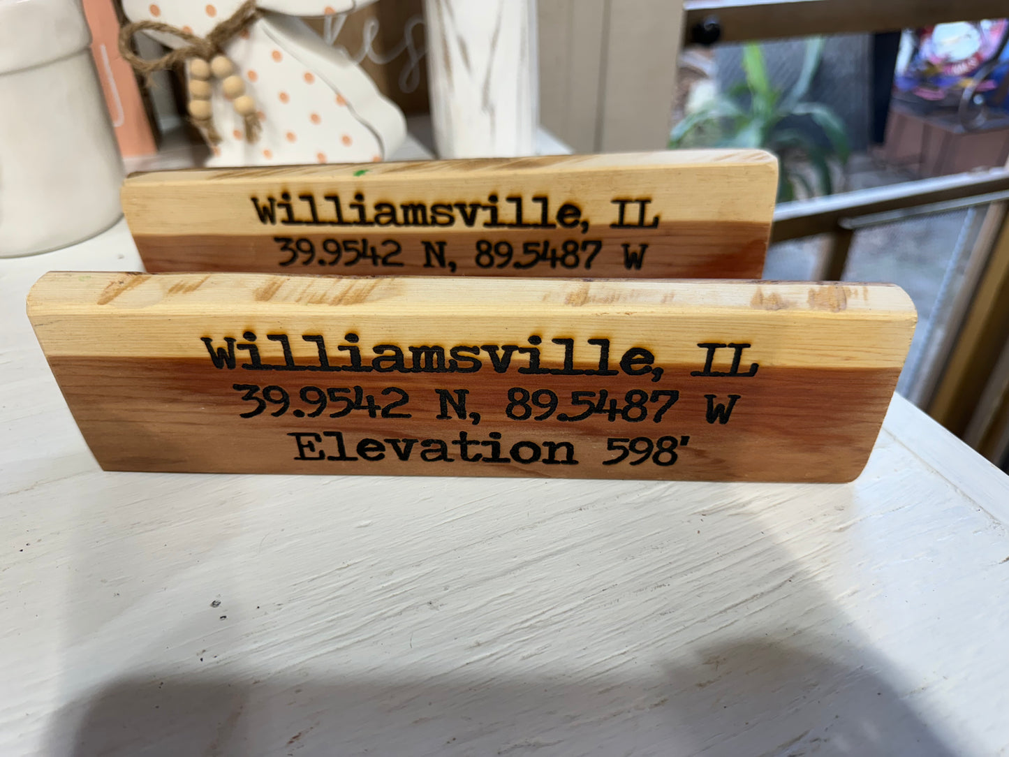 Williamsville, IL Coordinates Hand-Crafted Wood Decor