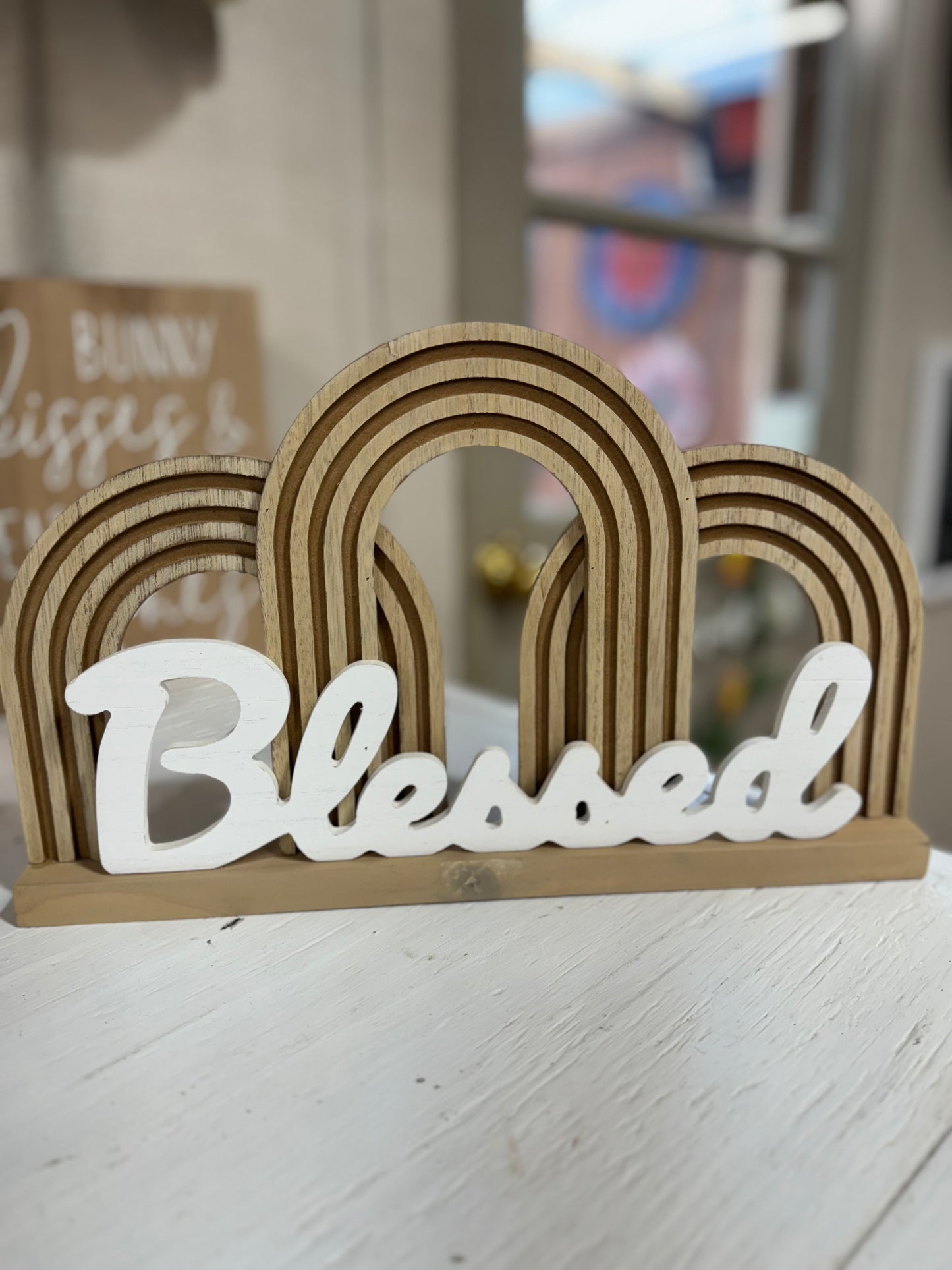 Wooden Arch Rainbow Sign