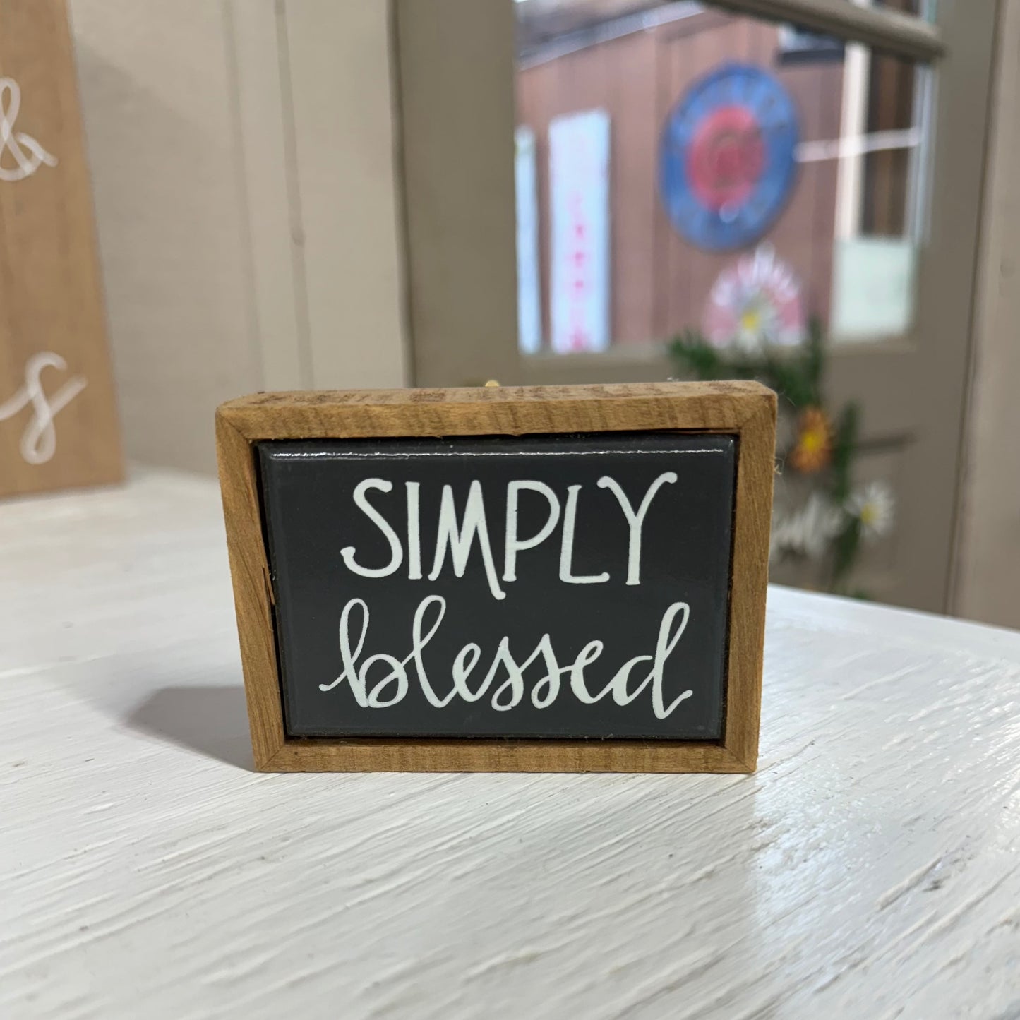 "Simply Blessed" X-Small Wood Sign