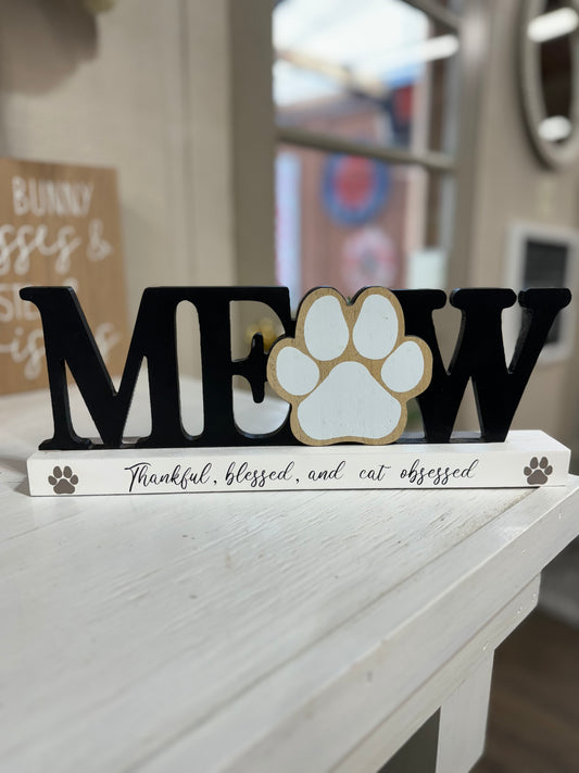 MEOW Wooden Sign