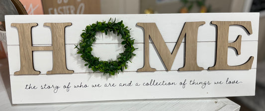 Home Sign (Greenery "O")