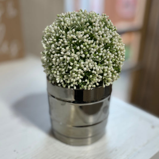 Small Chrome Planter