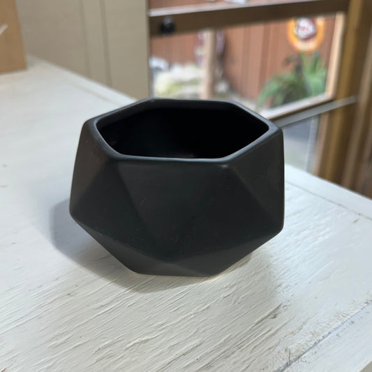 Small Black Geometric Planter