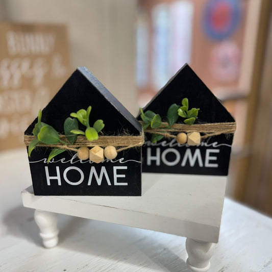 Welcome Home House Shaped Sign