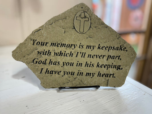 Your Memory is My Keepsake Memorial Concrete Stone