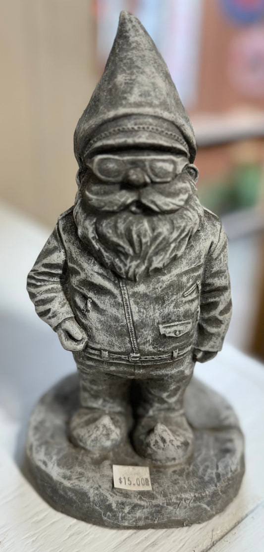 Concrete Gnome in Leather Jacket