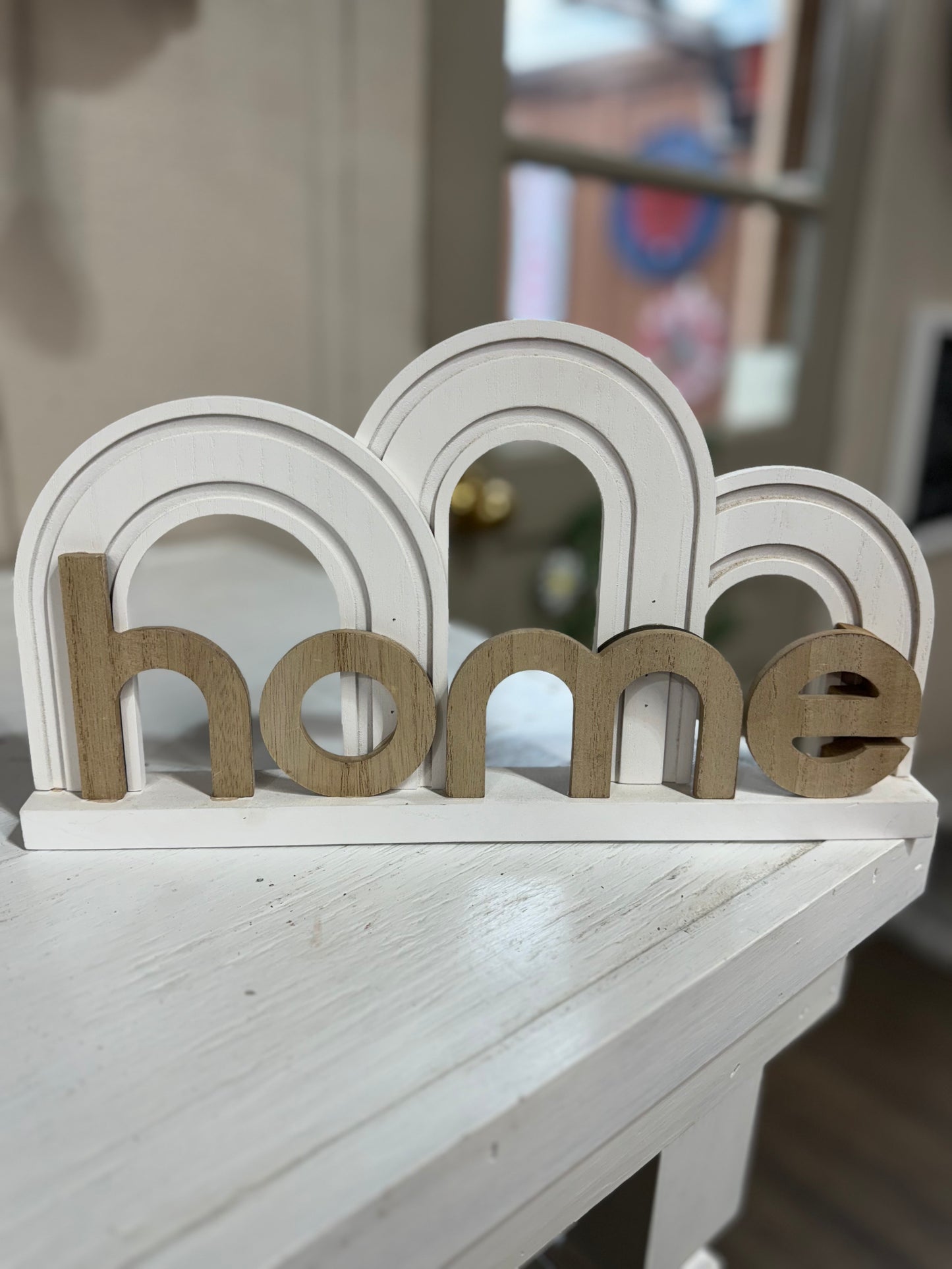 Wooden Arch Rainbow Sign