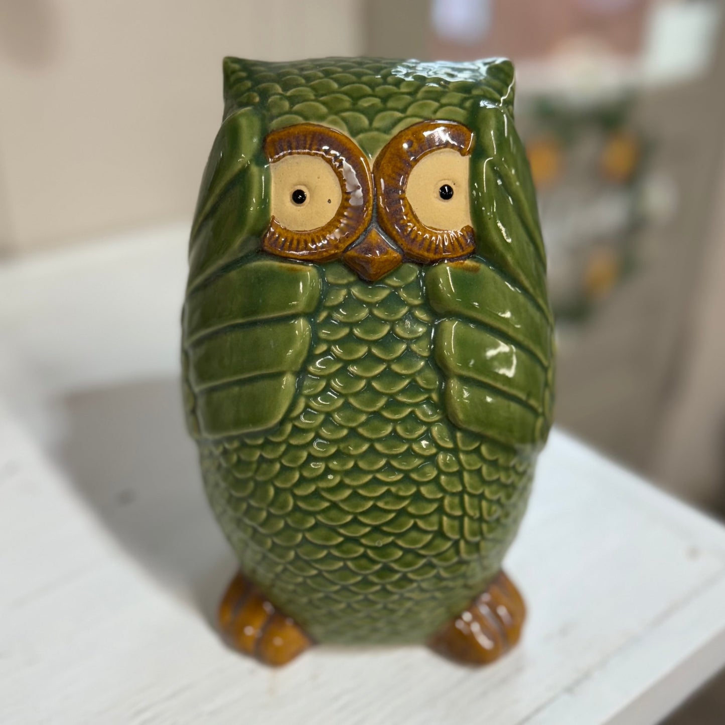 Green Ceramic Owl