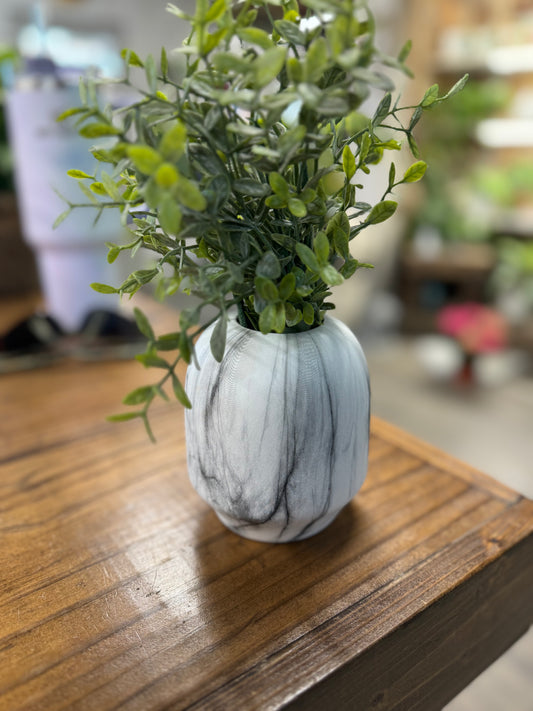 Black & White Marbled Vase