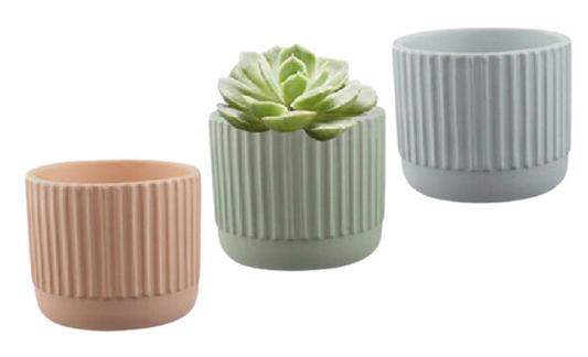 Pastel Vertical Stripes Pot