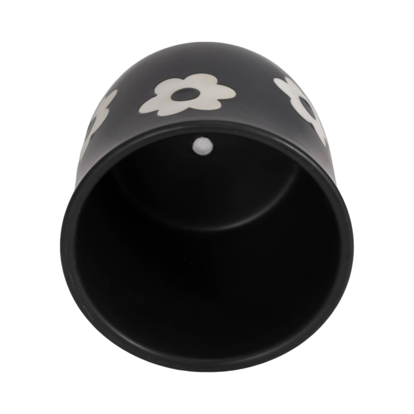 6 in. Black/White Flower Power Planter