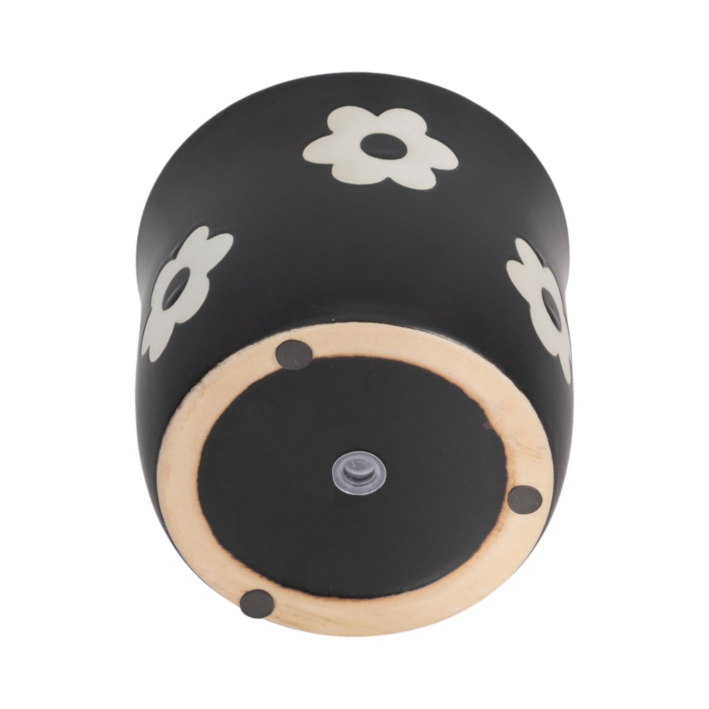 6 in. Black/White Flower Power Planter