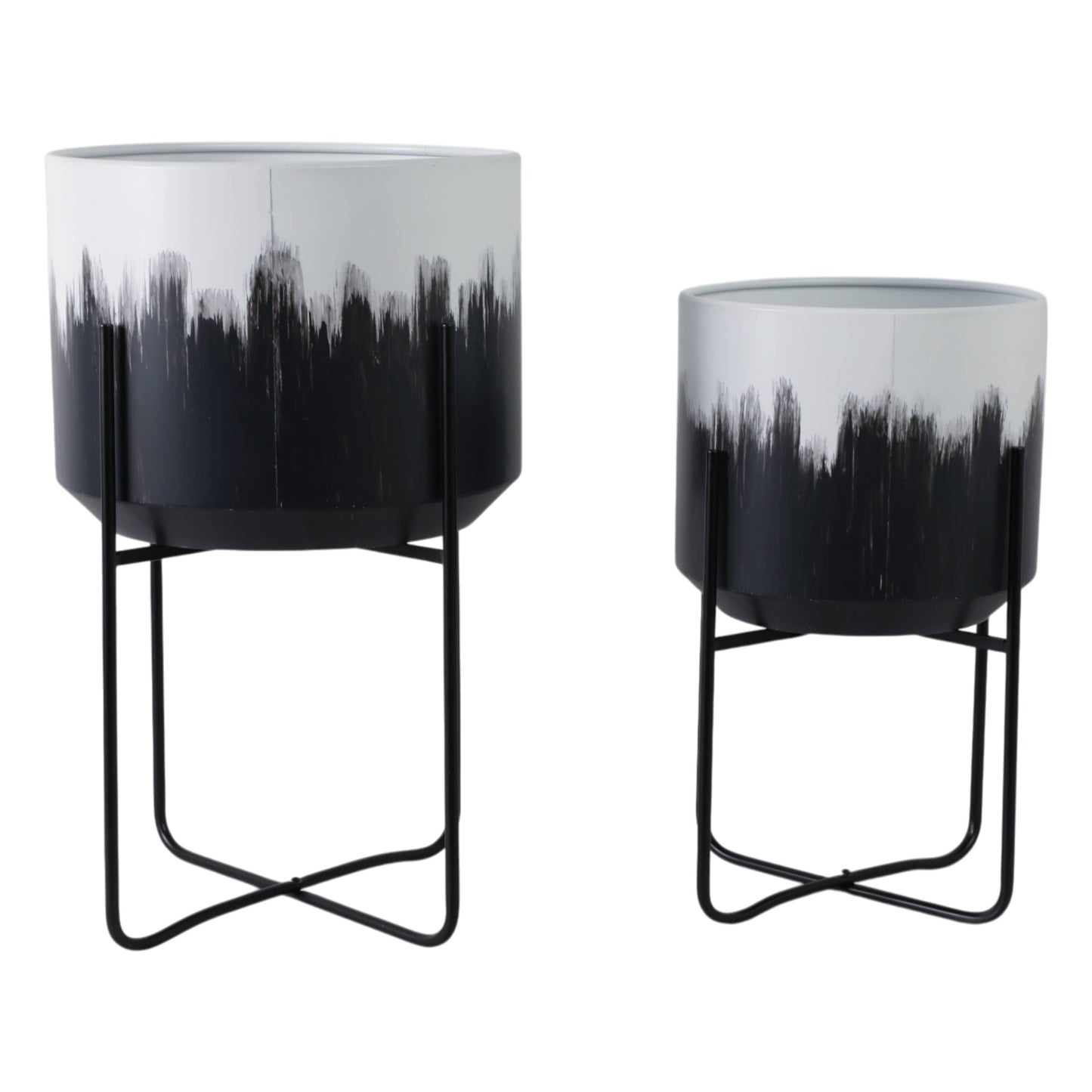 Metal Brush Stroke Stand Planters