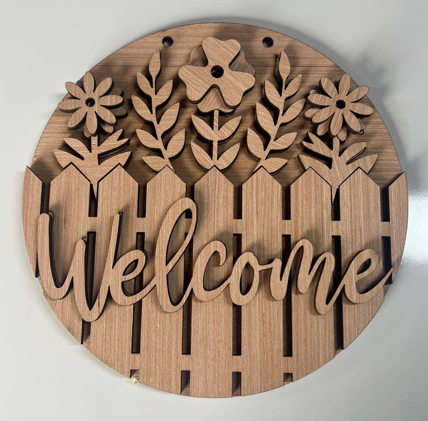 Spring- Welcome Fence and Flowers Door Hanger DiY | Wood Kit