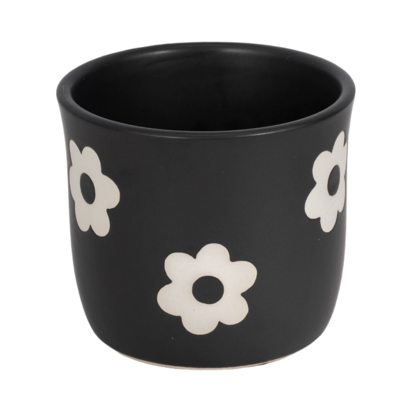 6 in. Black/White Flower Power Planter