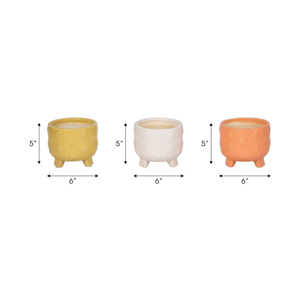 Patio Candles Multi Ceramic Big Dot Footed Planter, 16 Oz