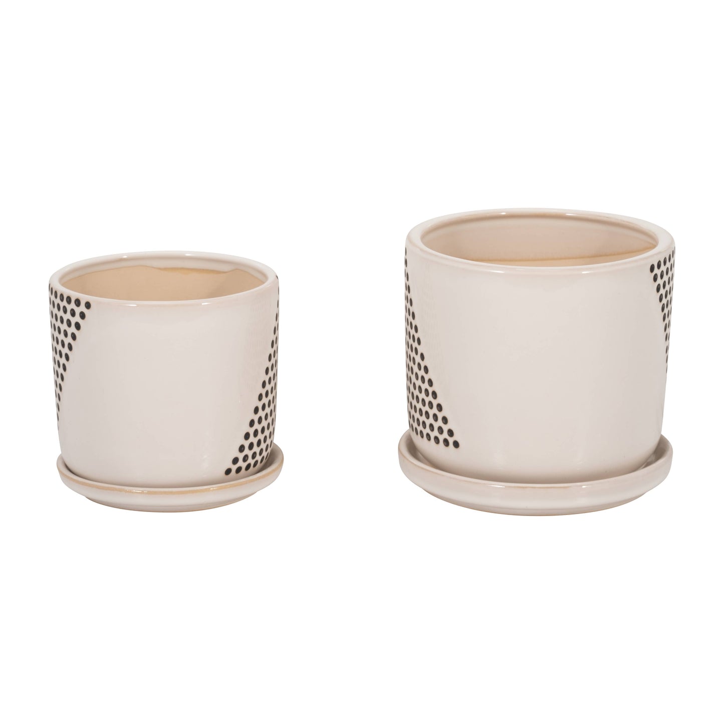 White Ceramic Triangle Dot Planter, 6/8 in.