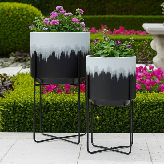 Metal Brush Stroke Stand Planters