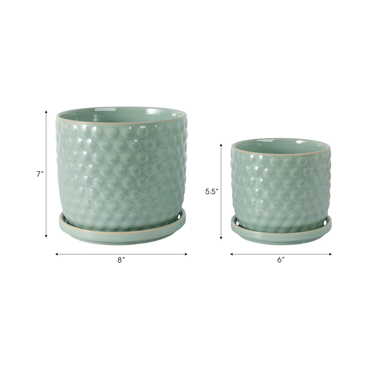 Ceramic Textured Bubble Planters - Green, 6/8 in.