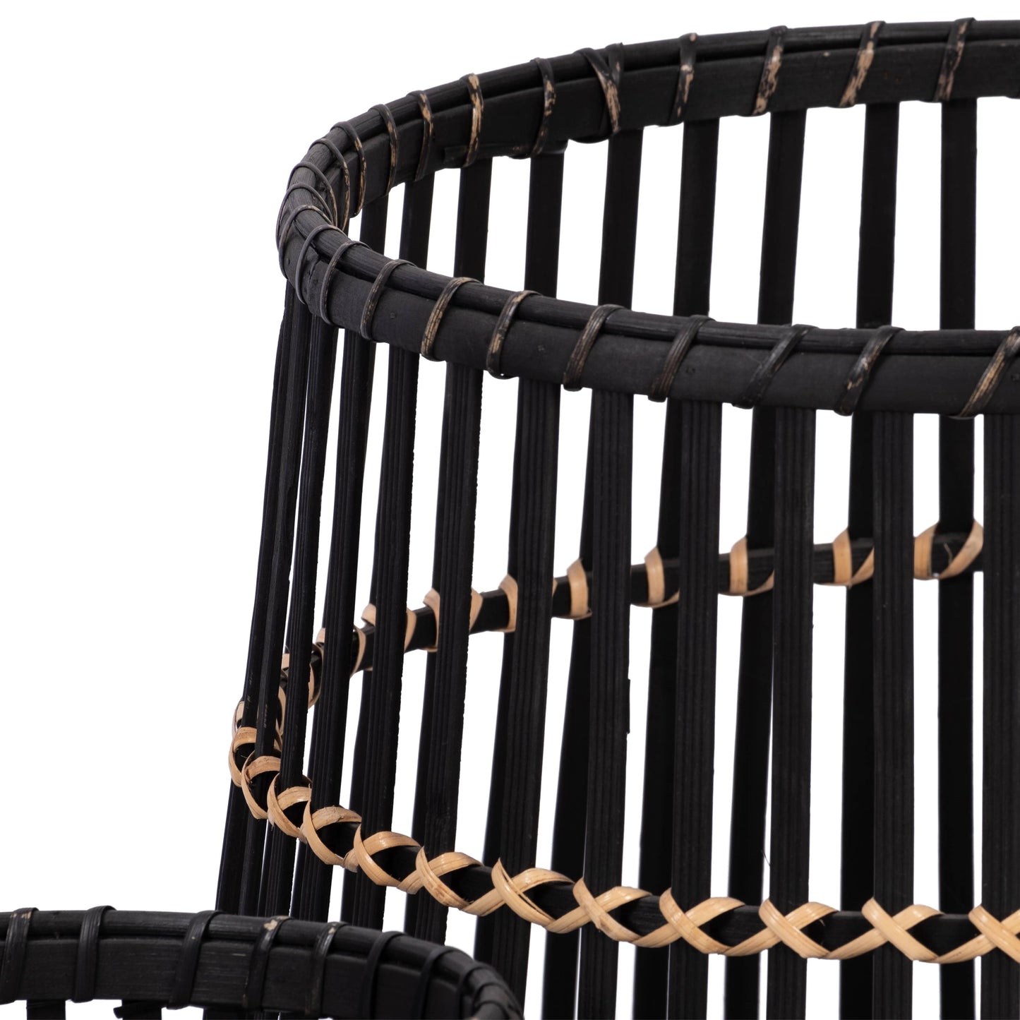 Black Bamboo Wood Footed Planters 10/14/17 in.
